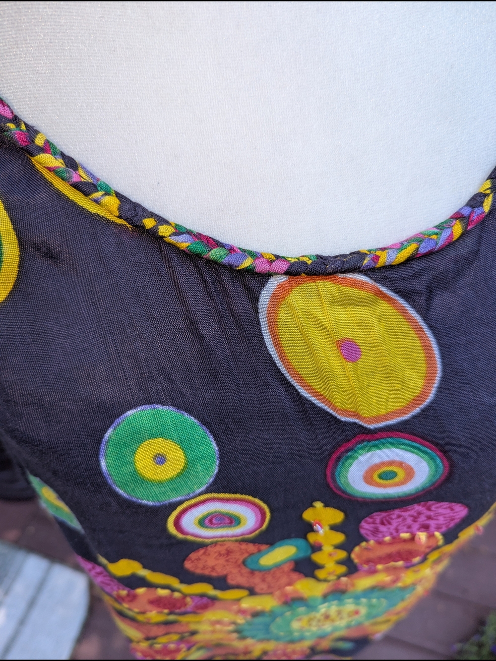Desigual Black Tunic with Vibrant Multicolor Sunburst Embroidery - Picture 5 of 16